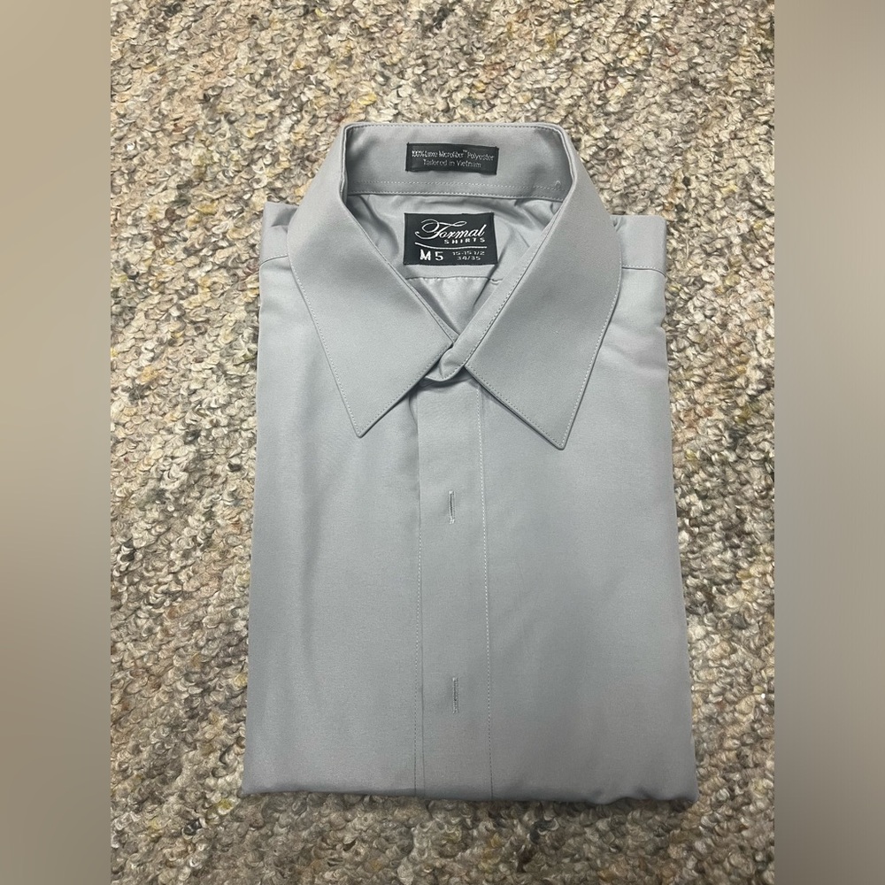 Dark Grey Microfiber long sleeve Formal Shirt